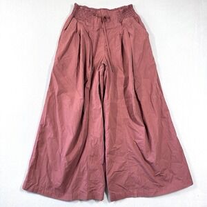 Anthropologie Pants Womens Small Wide Leg Parachute Smocked Lightweight Red Pink